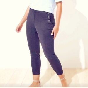 LOFT Sailor Sateen Ankle Pants Navy Blue Nautical Summer Beach Size 18